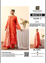 Coral  MAUSSUMERY KHADAR 3 PC