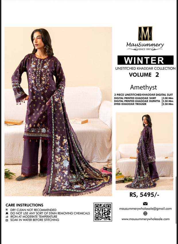 Amethyst  MAUSSUMERY KHADAR 3 PC