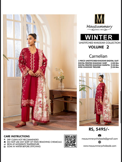 Carnelian MAUSSUMERY KHADAR 3 PC